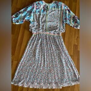 Vintage Diane Freis Floral Midi Dress